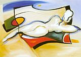 Nude On Beach by Alfred Gockel